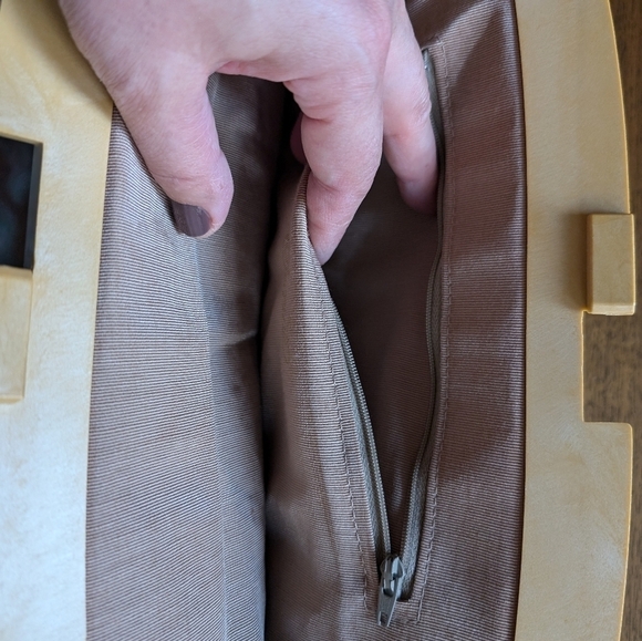 😃Vintage cream leather clutch - Picture 5 of 6